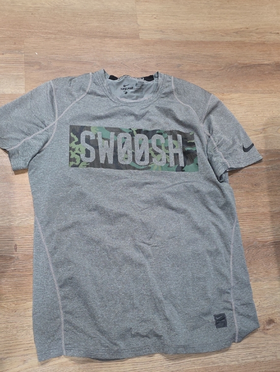 Nike Other - Nike Gray Performance Tee with Green Camo Swoosh‎